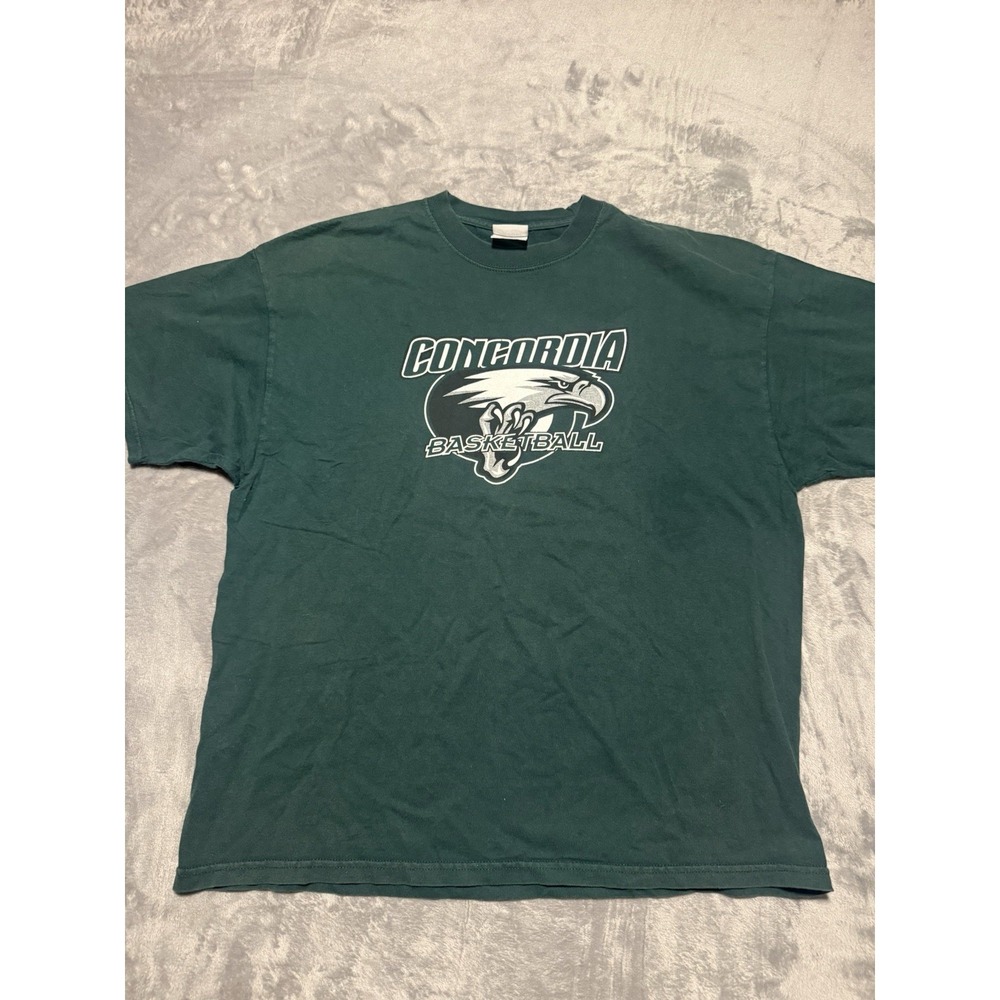 Port and Company T Shirt Mens XL Green Concordia Eagles Basketball Vintage VTG